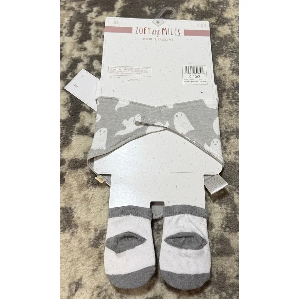 Zoey & Miles Unisex Baby Ghost Theme Halloween Set (NWT) 0-12 Months )